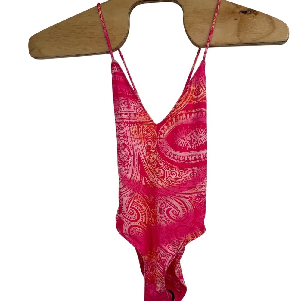 Ramy Brook M Swim Reversible Pink Deep Plunge Zuma One Piece Swimsuit NEW $248‎